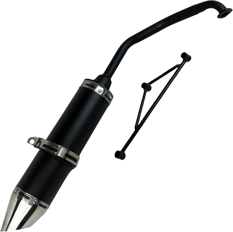 RedCap High Performance Exhaust System for 125cc 150cc GY6 Scooter Moped TaoTao Kymco Vitacci Loud 152QMJ 157QMJ Black - Image 3